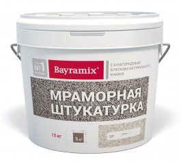 Штукатурка мраморная Bayramix / Байрамикс средняя фракция N 0,5-1,0 мм цвет Kashmir White-N 15 кг