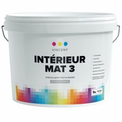 Краска Vincent Intérieur Mat 3 I-3 / Винсент Интериор Мат 3 акрилатная матовая для внутренних работ